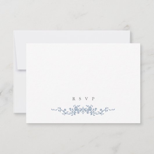 Carte RSVP Blue Toile avec code QR Chinoiserie Bir (Dos)