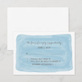 Carte RSVP Blue Watercolor (Devant / Derrière)