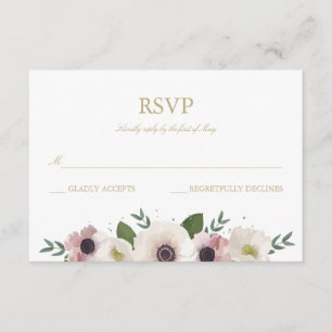 Carte RSVP Blush Anemone Bouquet