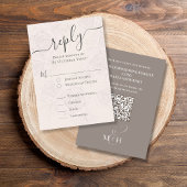 Carte RSVP Blush Floral Wedal avec choix de repas