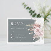Carte RSVP Blush & Ivory Boho Arch Wedding tendanc (Debout devant)