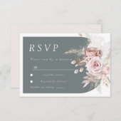 Carte RSVP Blush & Ivory Boho Arch Wedding tendanc (Devant / Derrière)