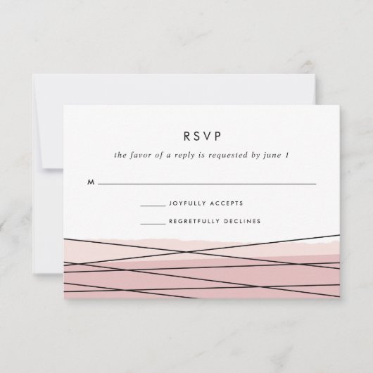 Carte RSVP Blush Linee (Devant)