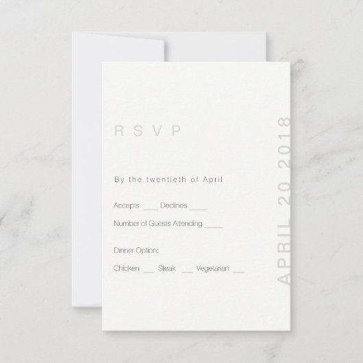 Carte RSVP Blush Modern Wedding (Devant)