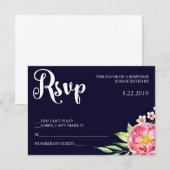 Carte RSVP Blush Navy (Devant / Derrière)