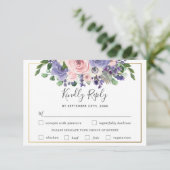 Carte RSVP Blush Purple Florple Mariage (Debout devant)