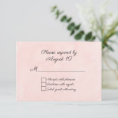 Carte RSVP Blush Watercolor Wedding (Debout devant)