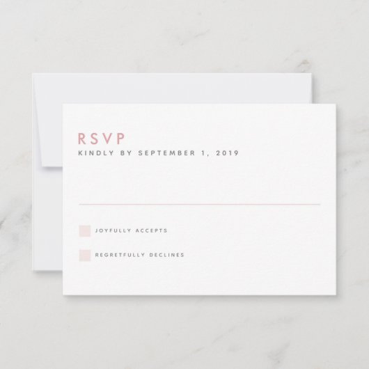 Carte RSVP Blush Wedding (Devant)