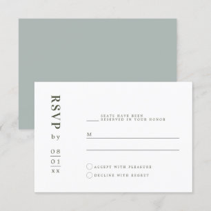Carte RSVP Bohème minimaliste NINA Sage Green