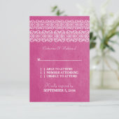 Carte RSVP Bohème moderne rose (Debout devant)