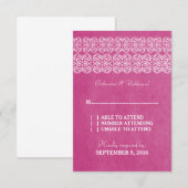 Carte RSVP Bohème moderne rose (Devant / Derrière)
