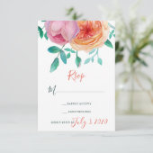 Carte RSVP Bohemian Bold Floral Wedal Wedding (Debout devant)