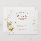 Carte RSVP Boho Bassinet Nursery Baby shower (Devant)