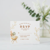 Carte RSVP Boho Bassinet Nursery Baby shower (Debout devant)