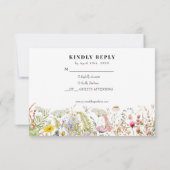 Carte RSVP Boho Beige Fleur sauvage Printemps été (Dos)