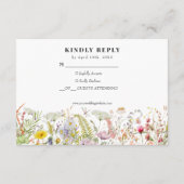 Carte RSVP Boho Beige Fleur sauvage Printemps été (Dos)