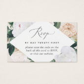 Carte RSVP Boho Blooms Mariage QR Code (Devant)