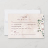 Carte RSVP Boho Blush Rose Floral Wedding (Devant)