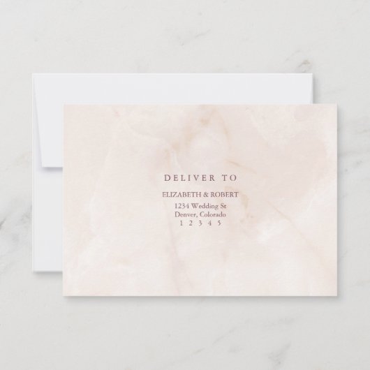 Carte RSVP Boho Blush Rose Floral Wedding (Dos)