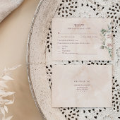 Carte RSVP Boho Blush Rose Floral Wedding