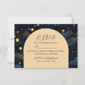 Carte RSVP Boho Celestial Night Wedding (Devant)