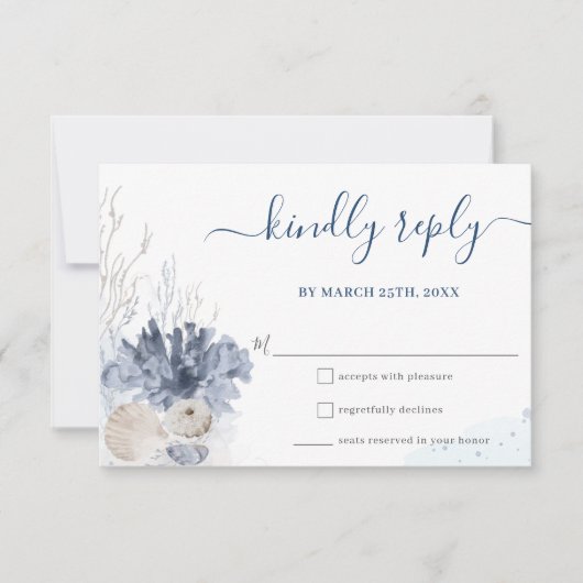 Carte RSVP Boho chic Beach Destination Wedding (Devant)