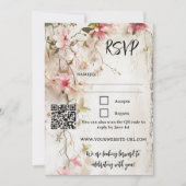 Carte RSVP Boho Chic Rustic Rose (Devant)