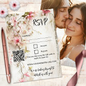 Carte RSVP Boho Chic Rustic Rose