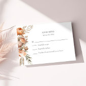 Carte RSVP Boho Coral and Peach Dry Flower Wedding