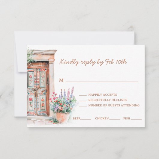 Carte RSVP Boho Destination Wedding (Devant)