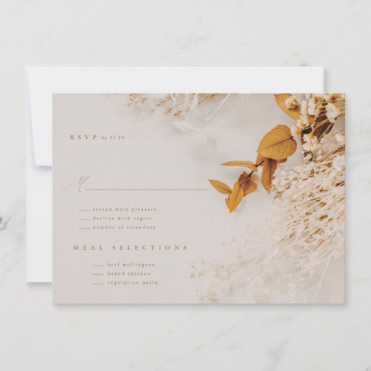 Carte RSVP Boho Fall Flowers (Devant)