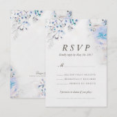 Carte RSVP Boho Fleur Bleu clair Aquarelle fraîche (Devant / Derrière)