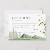 Carte RSVP Boho Fleur sauvage Forest Mountain Wedd (Devant)