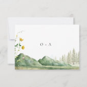 Carte RSVP Boho Fleur sauvage Forest Mountain Wedd (Dos)