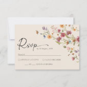 Carte RSVP Boho Fleur sauvage Wedding (Devant)