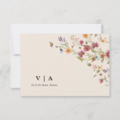 Carte RSVP Boho Fleur sauvage Wedding (Dos)