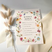 Carte RSVP Boho Fleur sauvage Wedding
