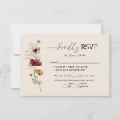 Carte RSVP Boho Fleur sauvage Wedding (Devant)