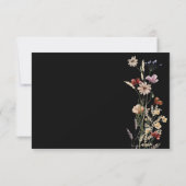 Carte RSVP Boho Floral Black Elegant (Dos)