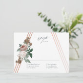 Carte RSVP Boho Floral Géométrique Mariage (Debout devant)