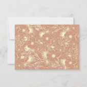 Carte RSVP Boho Floral Gold Wedding (Dos)