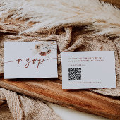 Carte RSVP Boho Floral Wedal avec code QR
