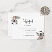 Carte RSVP Boho Goth Script moderne (Devant/Arrière en situation)
