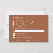 Carte RSVP Boho Minimal Terracotta Wedding (Devant)