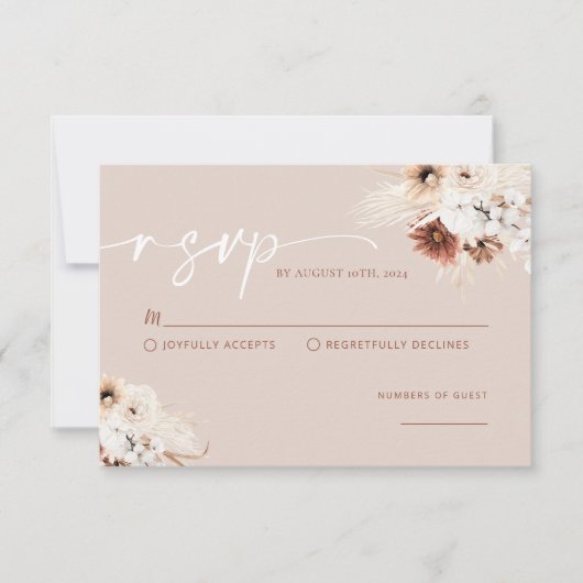 Carte RSVP Boho Modern Wedding (Devant)