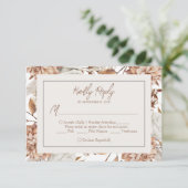 Carte RSVP Boho Neutral Aquarelle Pampas Mariage (Debout devant)