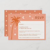 Carte RSVP Boho Palm Springs Orange Wedding (Devant / Derrière)