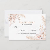Carte RSVP Boho Pampas Grass Floral Wedal (Devant)
