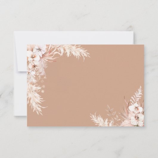 Carte RSVP Boho Pampas Grass Floral Wedal (Dos)