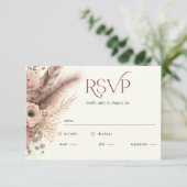 Carte RSVP Boho Pampas Grass Terracotta Wedding (Debout devant)